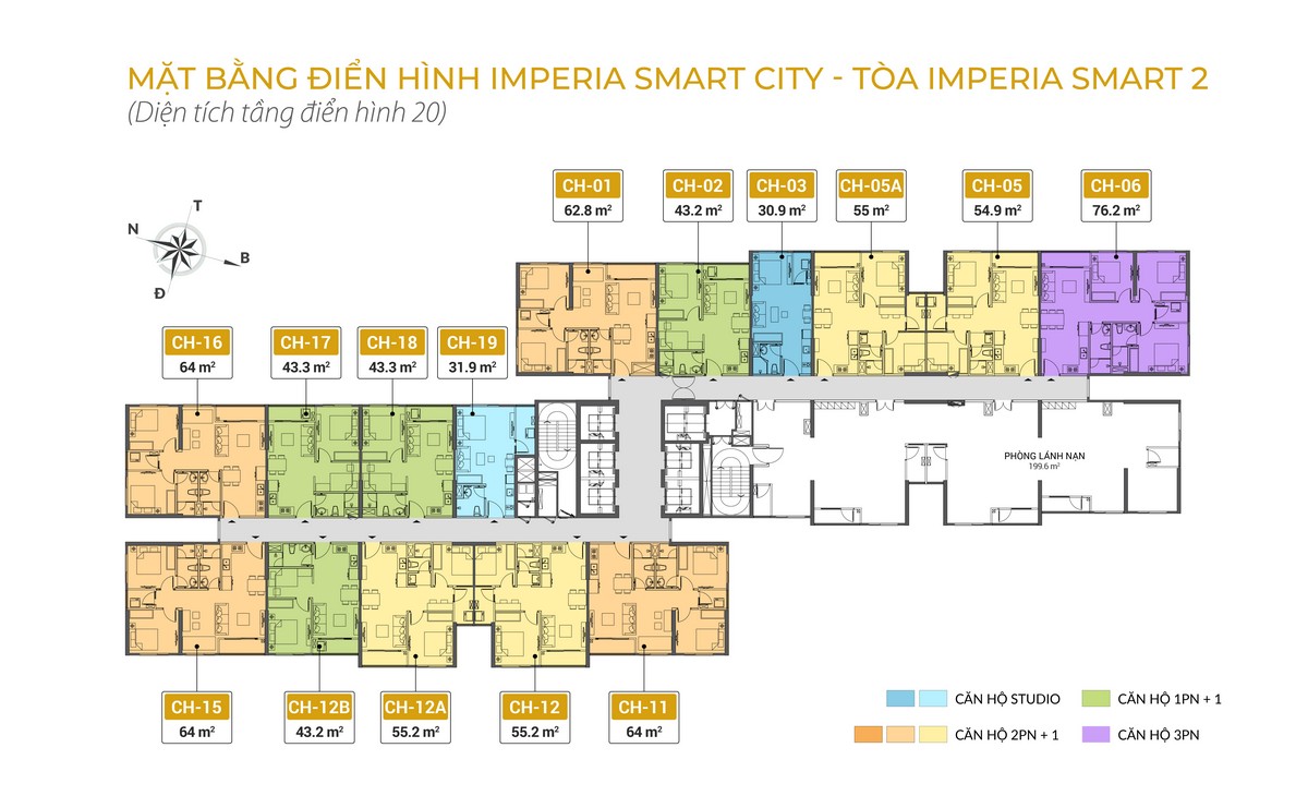 Mặt bằng khu căn hộ Imperia Smart City Tây Mỗ - Tòa S2 tầng 20