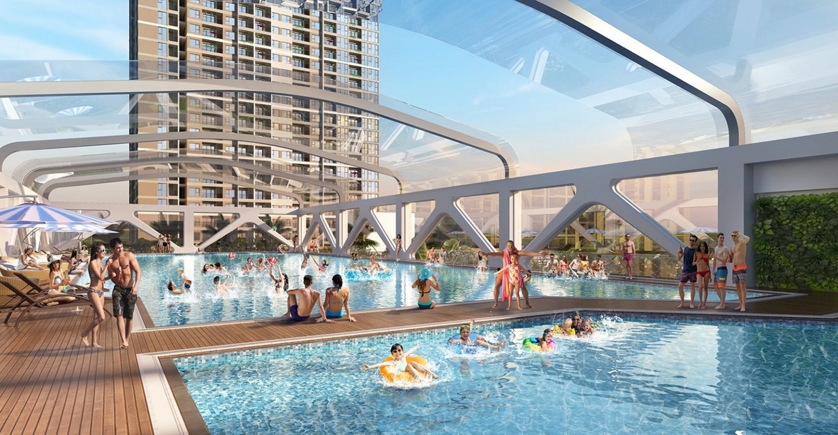 Tiện ích dự án căn hộ Masteri Waterfront Gia Lâm - Hồ bơi trong nhà